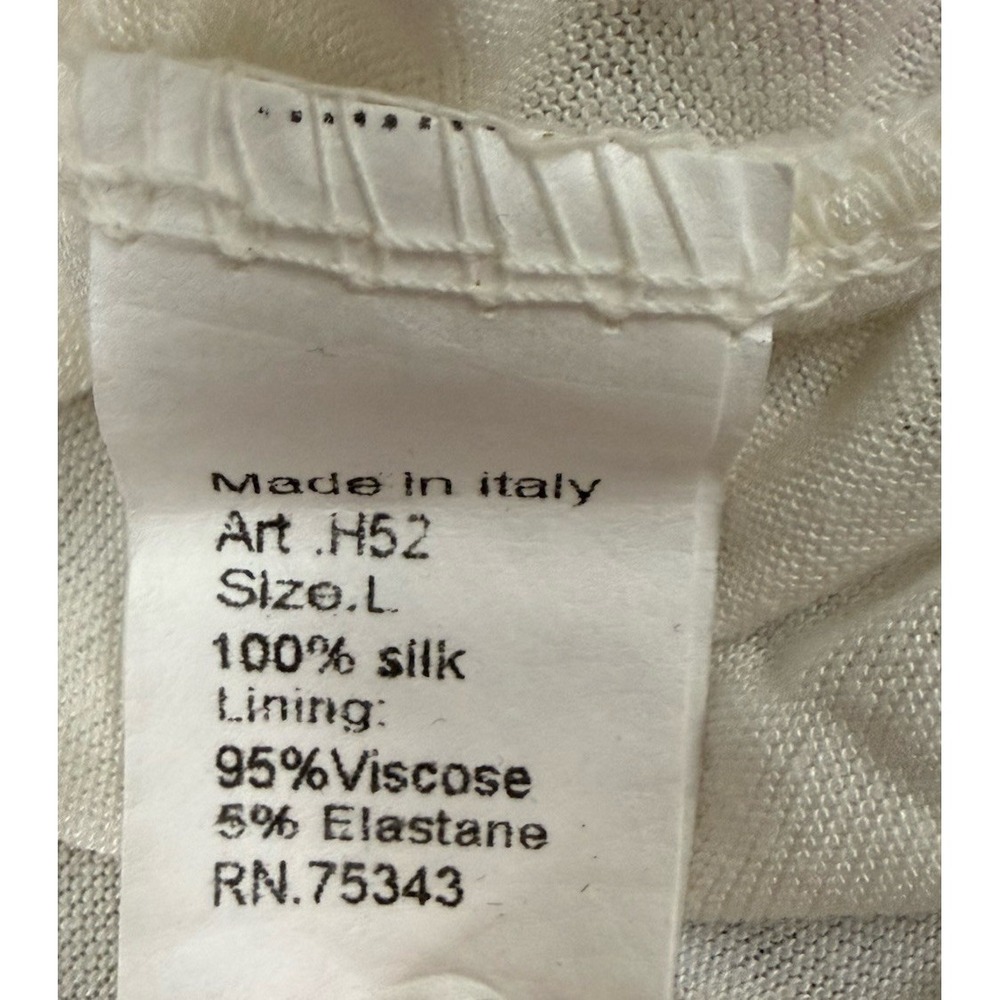 Luisa Ricci Silk Romantic Floral Peasant Boho Blouse Sheer Puff Sleeve Flowy L - Picture 11 of 12